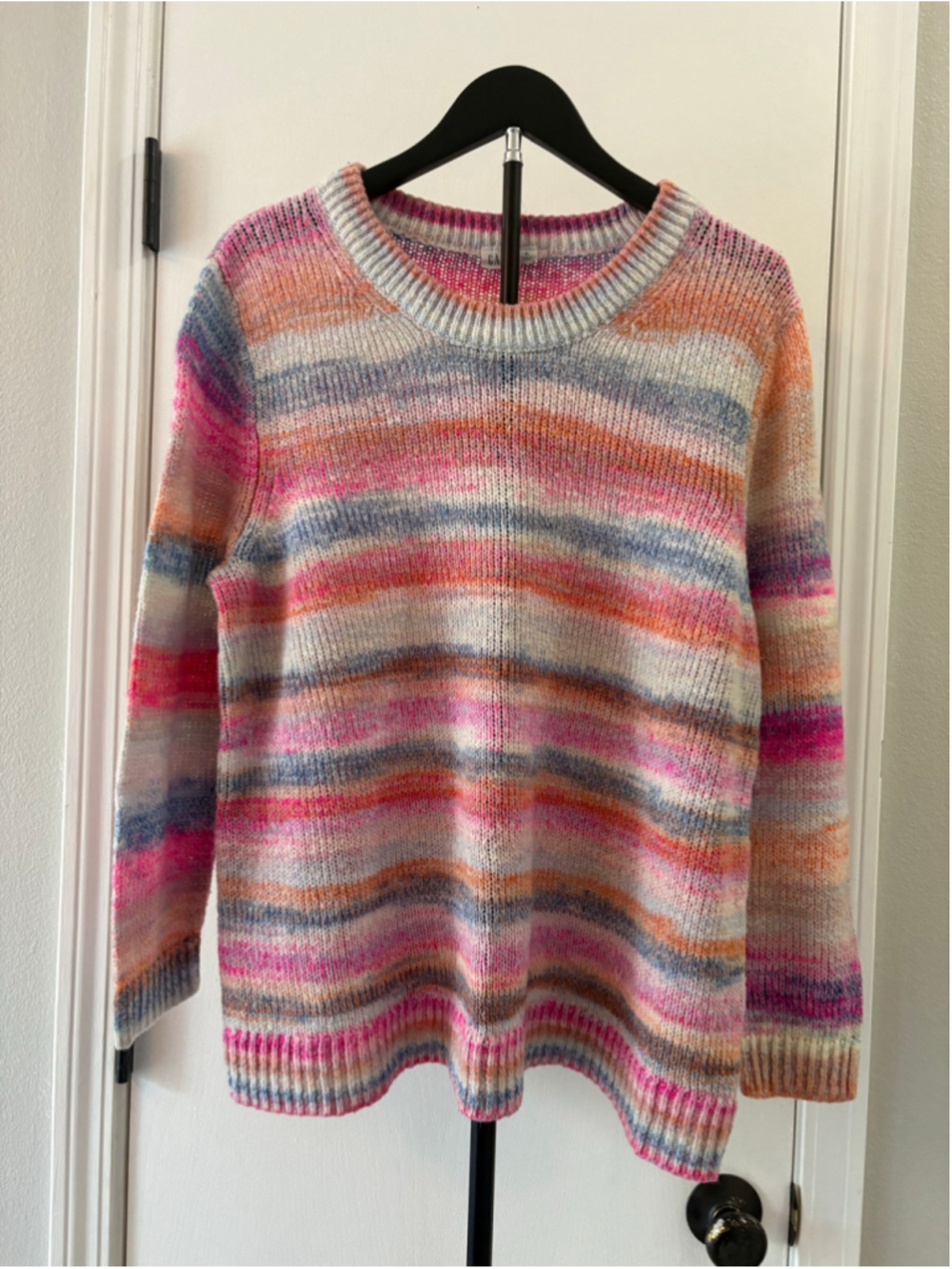 GAP Forever Cozy Spacedye Tunic Knit Sweater Pink Multi Striped Women's XL